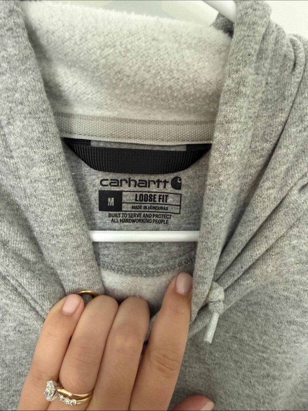 Carhartt Gray Hooded Sweatshirt with Sleeve Logo - Picture 2 of 3